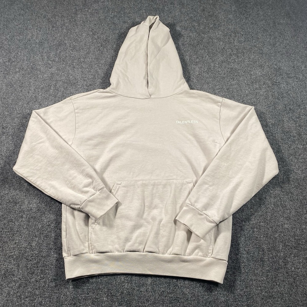 Talentless Mens Medium Lightweight Hoodie Cement Color Oversized Minimalist